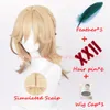Genshin Impact Kaveh Cosplay Wig Pre Braided Linen 내열성 합성 Genshin Cosplay Wigscosplay