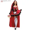 Costume à thème Petit Chaperon Rouge Come Stage Performece Vêtements Fille Carnaval Come Cosplay Uniforme Adulte Lady Robe Rouge Et Cape Q231010