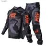 Altro Abbigliamento Set attrezzatura da corsa per motocross 180 360 Pantaloni MX Combo Mountain Outfit Offroad Men Dirt Bike SuitL231007