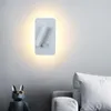 벽 램프 12W LED 백라이트 360도 유니버설 헤드 회전 조절 가능한 현대 간단한 디자인 엘 침실 연구 침대 옆 스위치