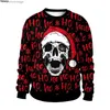 Women's Sweters Mężczyźni Kobiety jesienne zima Halloween świąteczne swetry Skoczki Tops 3d zabawna czaszka drukowana impreza świąteczna na świąteczne skoczki TOPSL231010