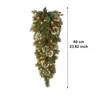 Christmas Decorations LED Wreath Cordless Prelit Stairs Decoration fake leaves flowers Lights Up Christmas Decoration Creative Christmas Hanging 231010