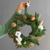 Christmas Decorations DIY Christmas Wreath Hanging Rattan Garland Ornaments Christmas Decorations for Home Front Door Navidad Year 2024 Gift 231010