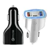 3 portar QC3.0 Billaddare PD 3.5A USB Typ C Dual USB Fast Charging Charger Adapter för iPhone 15 14 13 12 Samsung Xiaomi Car Quick Chargers