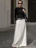 Gonne Missuoo Gonna femminile di colore solido bianco nero 2023 Donna Primavera ed estate Casual Vita alta Pantaloni larghi H-Line