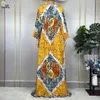 Vêtements ethniques 2023 Mode Dubaï Femmes Lâche Robe d'impression à manches longues Africain Abayas Été Coton Femme Tradition musulmane Robe décontractée