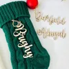 Decorações de Natal Etiqueta de meia de madeira de Natal personalizada Etiqueta de nome Etiqueta de presente Etiquetas de Natal Monograma Nome Etiquetas de ornamento Decorações 231010