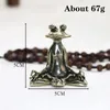 Decorative Objects Figurines Retro Brass Meditate Zen Buddhism Frog Statue Small Ornament Copper Animal Sculpture Incense Home Desk Decoration Tea Pet 231009