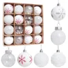 Decorazioni natalizie Decorazioni natalizie 6 cm Plastica a forma di palla dipinta Festa di Natale Appeso pendente a sfera 16 pz/set Albero di Natale Goccia Ornamento 231010