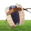 Handmade Woven Rattan Bag Knitting Straw Women Bags Beach Circle Handbags Summer Sling Shoulder Clutch Travel Bohemian Duffel4583085