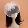 Baretten Bruidshuwelijk Rode Hoed Charmant Dames Cocktail Kapel Feest Veer Sluier Tiara Vintage Zwart Gaas Prestatie Ha