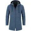 Kurtki męskie Zimowa środkowa długość płaszcz Slim Fit Spring Autumn Sweter Knit Turndown Bluzy Y2K Streetwear Hombre Overcoat 231010