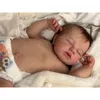 49CM Reborn Baby Doll Loulou Asleep Soft Cuddly Body Lifelike 3D Skin with Visible Veins Handmade Doll Birthday Christmas gifts for Kids