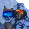 Maschere da sci LOCLE Maschere da sci antiappannamento UV400 Occhiali da sci Doppi strati Sci Snowboard Maschere da neve Occhiali da sci con una lente schiarente 231010