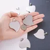 Pendant Necklaces 50pcs 201 Stainless Steel Heart Stamping Blank Tag Pendants For Jewelry Making DIY Creative Bracelet Necklace Crafts Decor