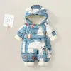 Donsjas geboren babymeisjeskleding Winterkleding Snowsuit Plus fluwelen dikke babyjongens jumpsuit 0-3 jaar romper overall peuterjas 231010