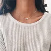 Lusion Bijoux mode or argent couleur Simple coeur collier ras du cou amour colliers pendentifs femme Extendy bohème Bijoux273U