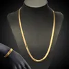 Oorbellen Ketting 7mm Klassieke Stijl Platte Slangbot Armband Sets Mannen Vrouwen Visgraat Ketting Goud Gevuld Jewelry283U