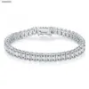 Bracciale in moissanite in argento 925 3 * 5mm VVS Bracciali con catena di diamanti da laboratorio con taglio smeraldo da 0,5 ct 3I6B