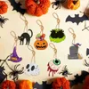 Inne imprezy imprezowe zapasy 8pcs Halloween drzewa ozdoby papierowe dynia ducha czarownice czapka wiszące znak z liną Halloween imprezę Dekorę domową Prezenty Tag Q231010