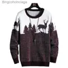 Kvinnors tröjor Autumn Winter Christmas Sweater Men Pullovers hjorttryck stickade tröjor unisex man kvinna rolig jul tröja231010