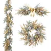 Décorations de Noël Branche de couronne de Noël artificielle en rotin Guirlande dorée pour porte d'entrée suspendue au mur à l'intérieur et à l'extérieur Décor d'ornement de Noël 231010
