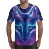 Men's T-Shirts Tee Shirt Men Wolf King Blue Graphic Oversized T-shirt For Personalized Boy Top Casual Clothing Summer Short S2399