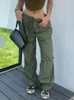 Women's Pants Spring Safari Low Waist Back Pockets Parachute Woman Street Loose Drawstring Long Casual Unisex Cargo Trousers