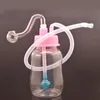 Nowy niezniszczalny plastikowy palnik oleju Bong Winline Perc Catcher Bong z 10 mm samiec gruby Pyrex Glass Burner Rurnik Rurka silikonowa do dymu