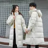 Men's Down Parkas Fashion Couples White Duck Down Jacket Korean Work Clothes Men Lengthened Over Knee Thicken Warm Outdoor Winter Down Coats 221125