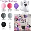 Autres fournitures de fête d'événement 127pcs Halloween thème violet rose mignon dessin animé fantôme feuille ballon guirlande arc kit pour enfant fille horreur fête décoration supplie Q231010