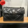 Borse a Spalla Sera Kurt Geiger London Vera Pelle di Pecora 5A Catene Borsa a Tracolla Piccola Borsa con Patta 20 cm Nero Oro/Argento Catena Messen