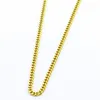 24inches 5mm 24k Gold Plated Necklaces Gold Color Chain Man Woman Necklaces Jewelry for Men Women Does Not Fade High Quality295U