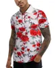 Herrpolos sommar Slim Fit Short Sleeve Polo Shirt Floral 3D Printed Casual Light Weight T Streetwear Outdoor Ropa Hombre