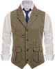 Men s Vests Herringbone Casual Suit Vest Notch Lapel with Two Pockets Waistcoat for Wedding Groomsmen Men 231009