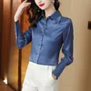 Paisley Floral Vintage Black Blouses Women Designer Długie rękaw Koszulka jesienna zima wybieg klapy jedwabne satynowe koszule 2023 Office dama eleganckie topy