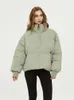 Kvinnors dike rockar Zack Rain Women Stand Collar Loose Cotton Jacket 2023 Fall/Winter Ladies Leisure Warm Parka High Street Kvinna tjock