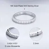 Bagues de cluster Moissanite Wedding Band 18K Plaqué Or Blanc 925 Sterling Argent 0.42ct D Couleur VVS1 Lab Diamant Bague Bijoux Pour Femme