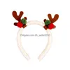 Party Favor Party Favor New Year Christmas Decoration pannband Elk Xmas Tree Hair Band Ornaments Kids Gifts RRB16517 Home Garden Festi DHWXQ