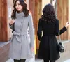 Dameswolmix Damesmode Reversjas Dames Herfst Winter Manteau Femme Overjas Katoenmix Hoge kwaliteit Lange slanke jassen 231010