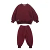 Ensembles de vêtements d'automne pour enfants, joli ensemble de sport, garçons et filles, bébé composé de coton, étiquette de poche, deux pièces