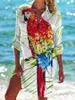 Blusas femininas camisa solta blusa y2k 2023 primavera/verão senhora maiô cardigan impresso férias praia cobrir topo S-5XL