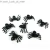Inne imprezy imprezowe zaopatrzenia 50pcs Halloween dekoracyjne pająki małe czarne plastikowe sztuczne zabawki pająka Halloween zabawne żart Realistyczne rekwizyty Q231010