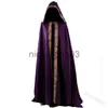 Tema kostym medeltida halloween cosplay mantel huva kappa vintage gotisk cape kappa lång dike halloween cosplay kostym guide kappa x1010