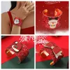 Bracciale rosso di Natale in ferro Gioielli 6,8 cm Decorazioni per cinturino in plastica Giocattolo di Babbo Natale Design dei cartoni animati Buon Natale Capodanno Regalo festivo Forniture per feste Ornamento