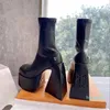 Boot Designer Black Stretch Boots Fabric Stretch Foder Stretchs Material High Heel Platform Booties