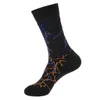 Men's Socks Fashion Weather Fruit Leaf Oil Painting Series Mid Tube Tidal Brand Spring And Autumn Cotton