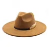 Suede Fedora Hat Women Men Party Autumn Winter Panama Felt Cap 9.5CM Big Brim Peach Heart Top Fishbone Designer Woolen Hat