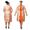 Work Dresses African Style Woman Dress Set Office Lady Clothes Female 2 Piece Sets Blazer Women Suit