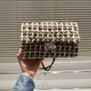 Luxe merk schoudertassen dame klassieke mini flap tweed tassen vierkante gouden metalen matelasse keten wollen crossbody schouder draai slot handtas snel schip